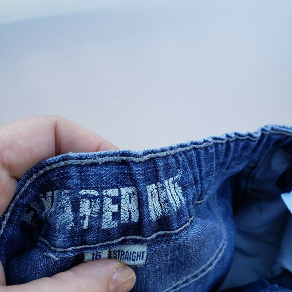 Girl's Flypaper Blue Jeans Adjustable Waist Straight Leg Size 16 - Picture 5 of 8